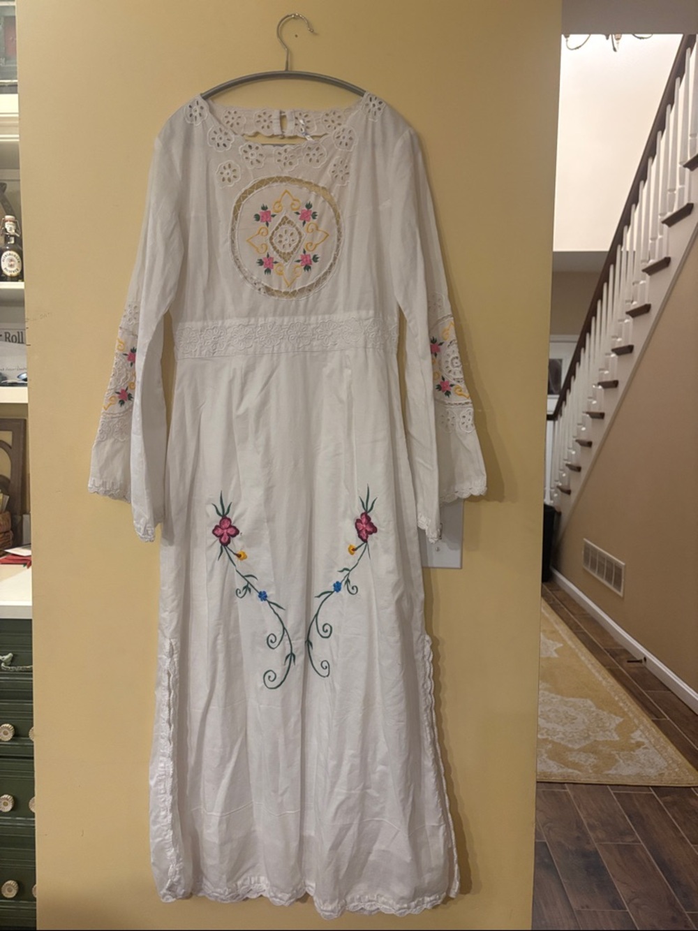Fillyboo Embroidered White Boho Maxi Dress